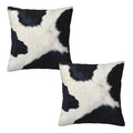 Black And White Western Cow Print Pillow Covers 18X18 Set Of 2, Faux Fur Cowhide Throw Pillow Covers Outdoor Decorative Pillow C