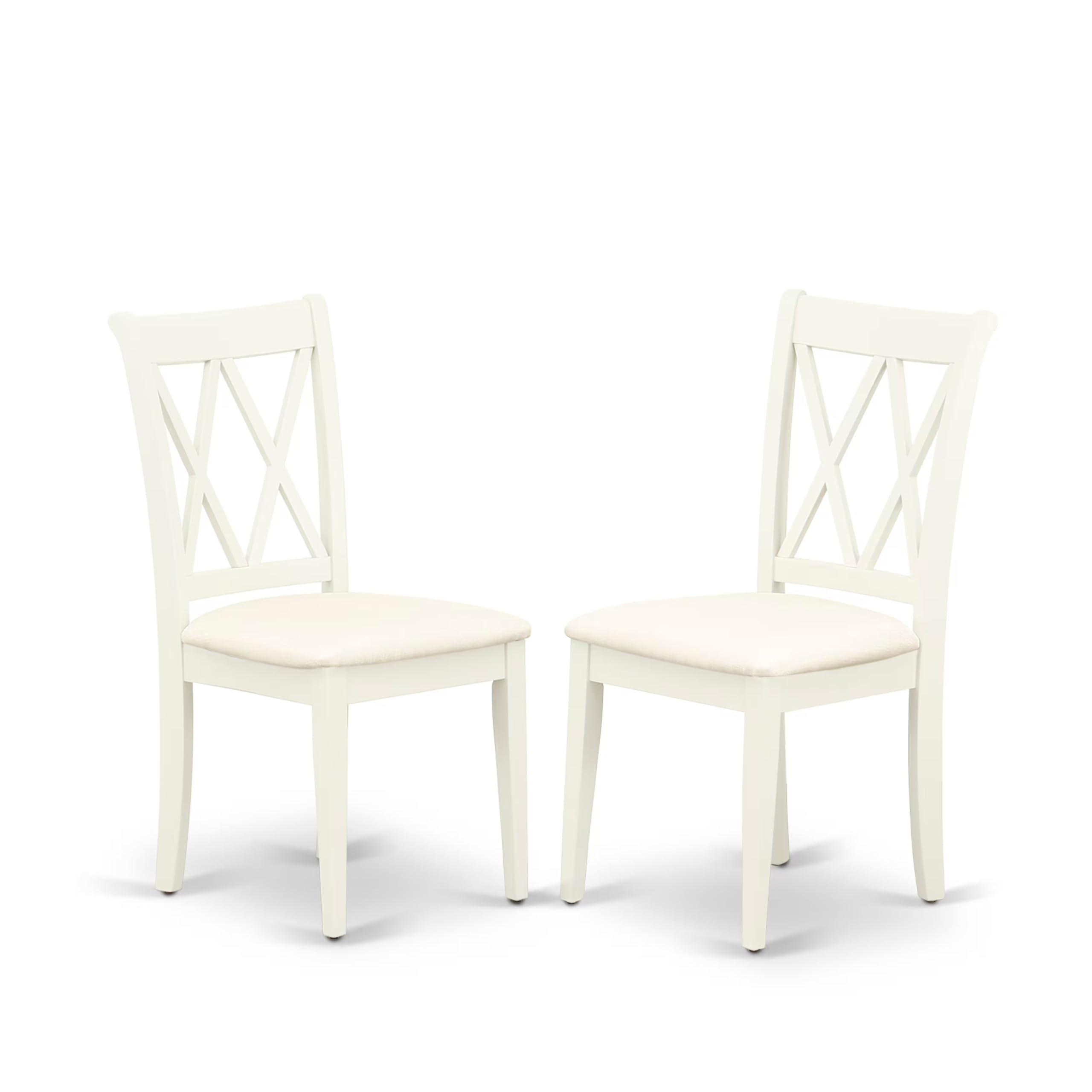 East West Furniture Docl5-Lwh-C 5 Piece Dinette Set For 4 Includes A Rectangle Dining Table With Butterfly Leaf And 4 Linen Fabric Dining Room Chairs, 42X78 Inch, Linen White