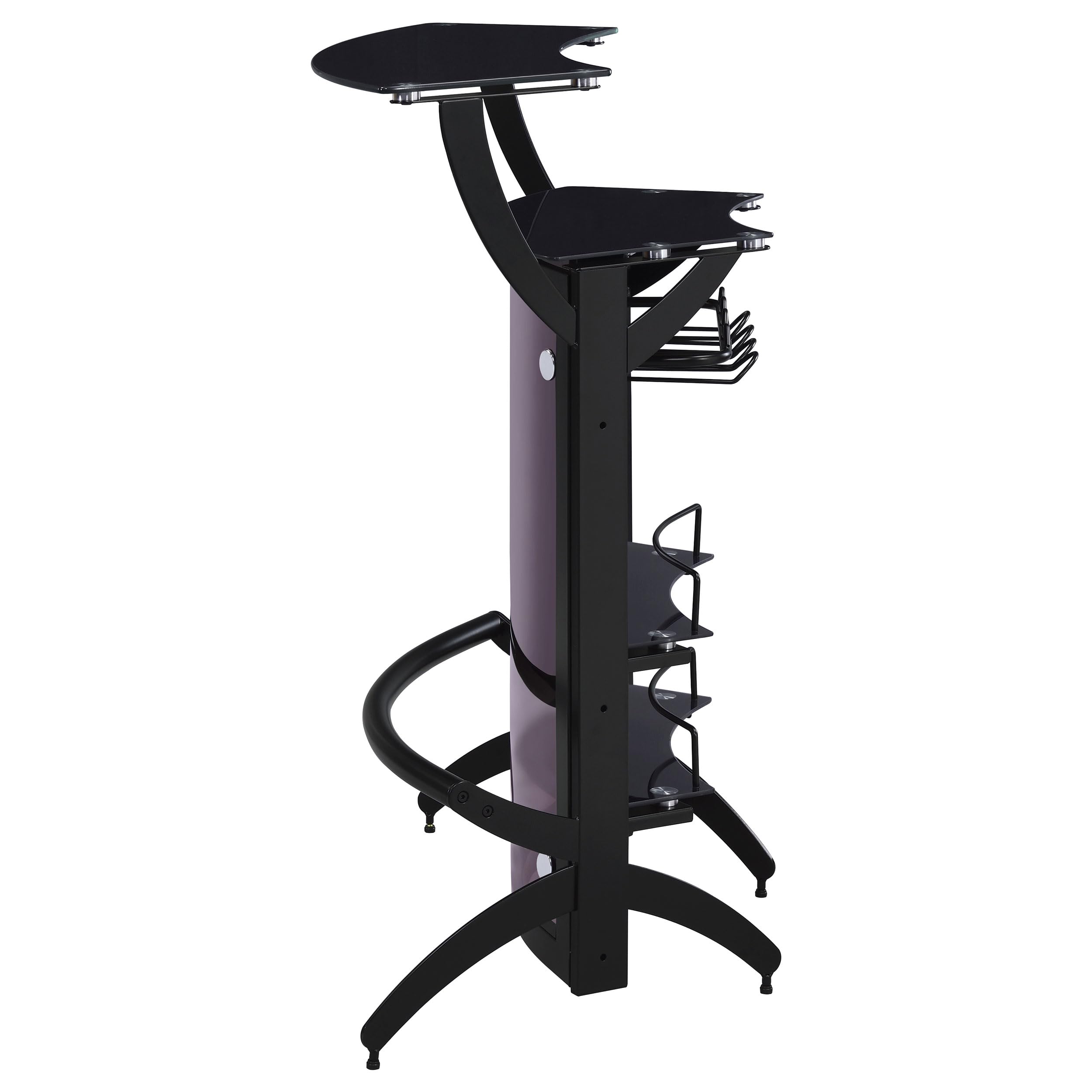 Coaster Home Furnishings Dallas 2-Shelf Home Bar Smoked and Black Glass