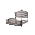 Acme Furniture Ariadne Eastern King Bed in Velvet & Antique Platinum Finish