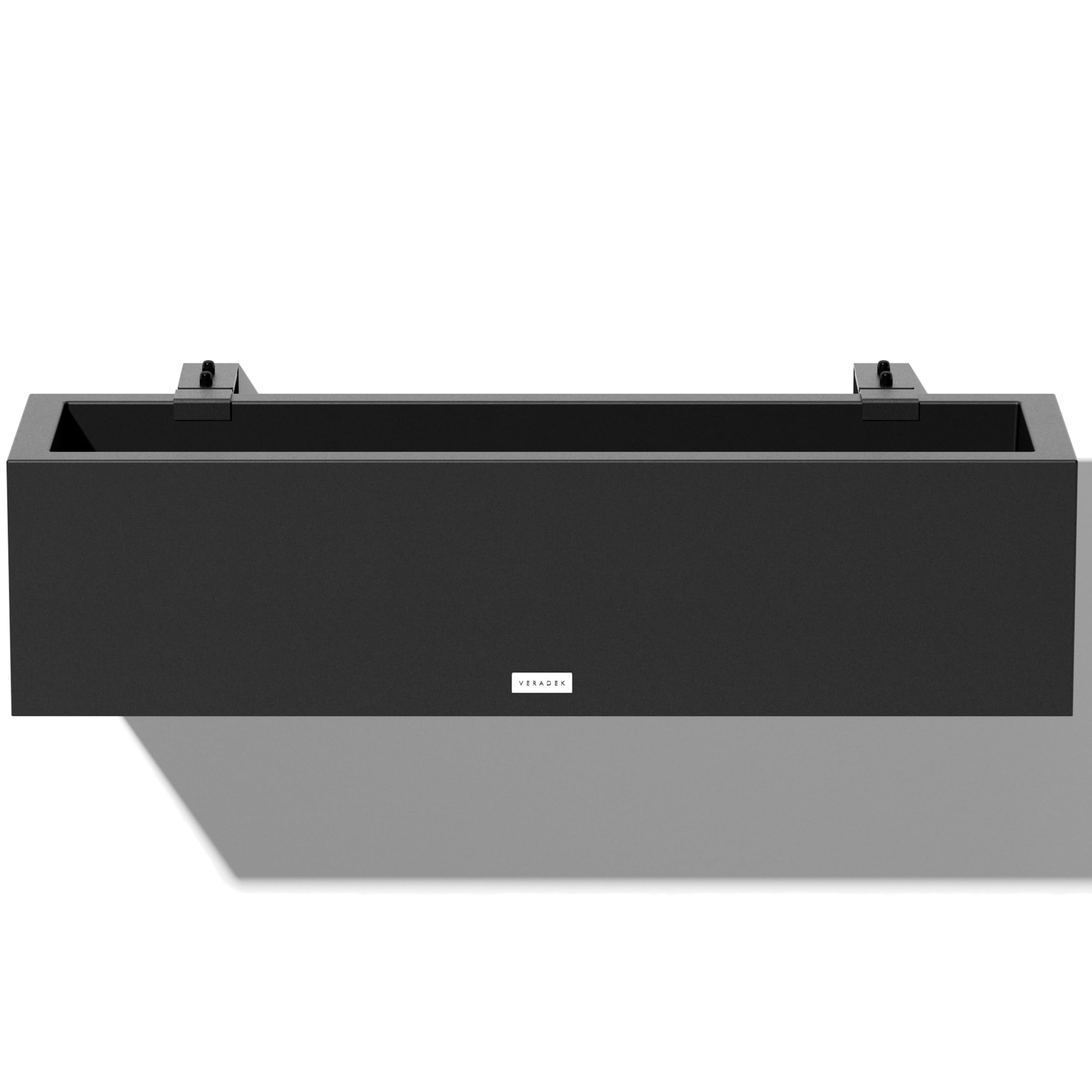 Veradek Block Series Railing Planter - Rectangular Flower Box For Outdoor Balcony/Fence | Durable All-Weather Use With Adjustabl