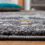 Safavieh Amsterdam Collection Area Rug - 6'7'' X 9'2'', Dark Grey & Ivory, Moroccan Boho Design, Non-Shedding & Easy Care, Ideal