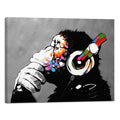 Wieco Art Cool Ape Banksy Graffiti Art Abstract Canvas Painting for Home Decor Canvas Wall Art for Living Room Decoration Animal