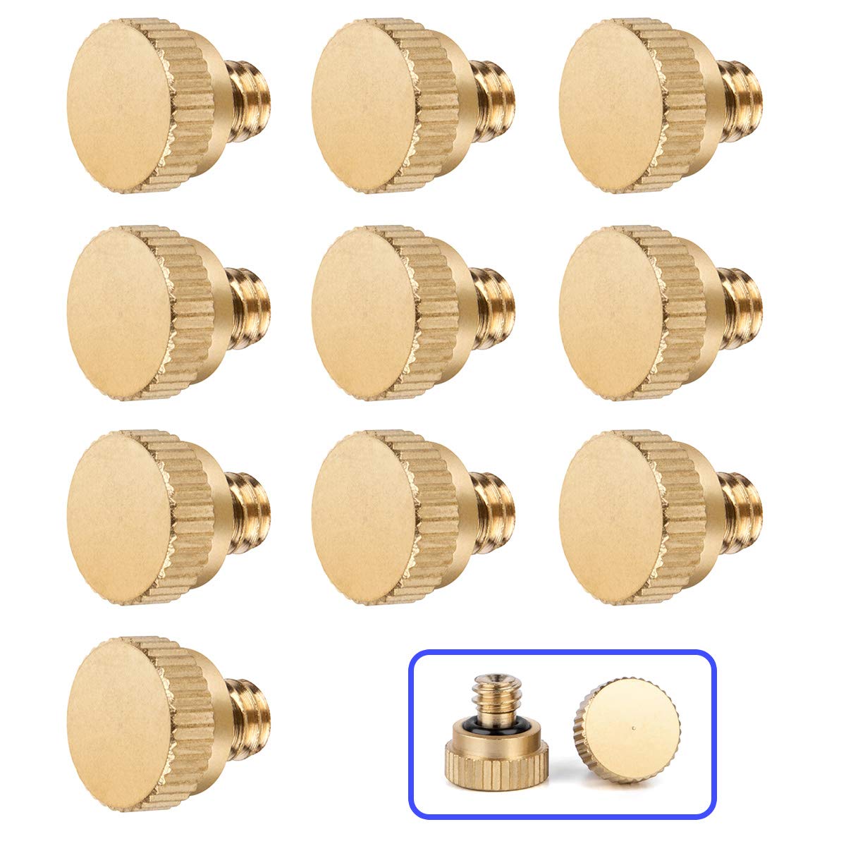 Homenote 10 Pack Brass Misting Nozzle Plug For Outdoor Cooling System