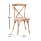Flash Furniture Advantage Driftwood Stackable X-Back Chair With Solid Elm Wood Construction