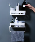 Rinshik Plastic Bathroom Organiser, Self Adhesive Bathroom Shelf For Wall, Washroom Organizer, Bathroom Rack Stand Without Drill