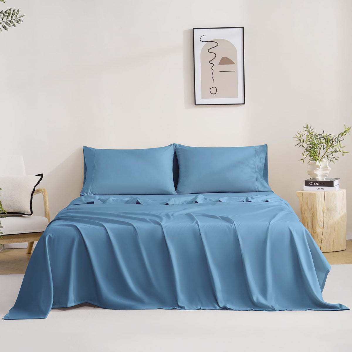 Mco Bedding Twin Bed Sheets Set - Soft Bed Sheets - Cooling Breathable Bedding Set With 16' Deep Pocket (3 Pieces, Twin, Blue H