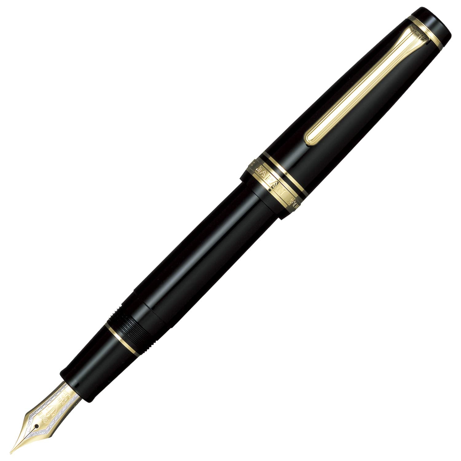Sailor Professional Gear Gold 21K Fountain Pen, Black, 11-2036-220 Fine Point