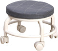 GLIVE (LABEL) Stool Roller Seat Low Roller Seat PU Leather Rolling Stool Step Stool Mechanic Stool on Wheels for Home Office Gar