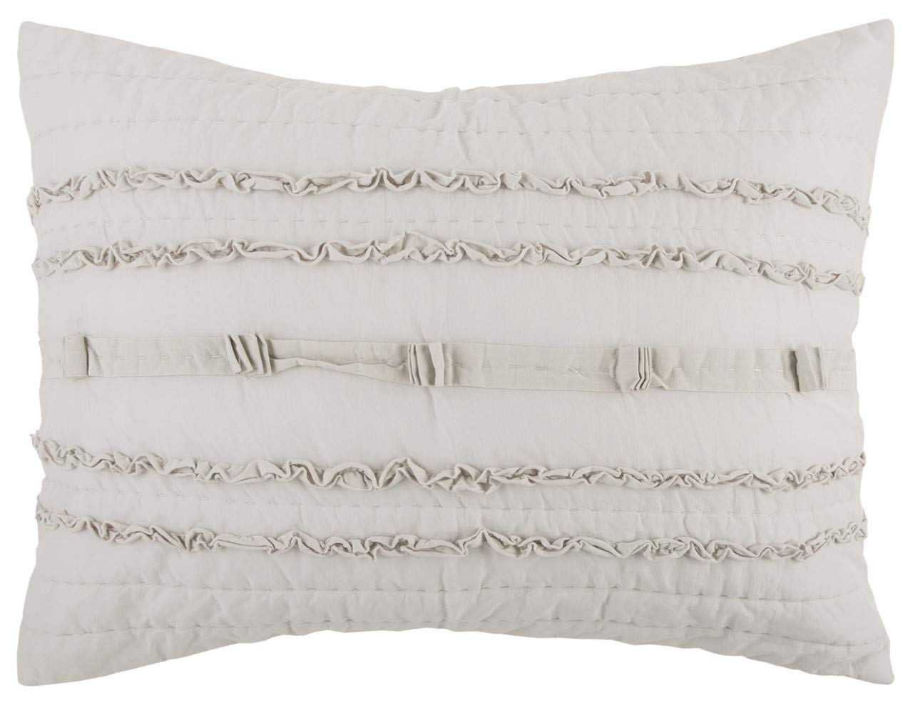 Rizzy Home | BQ4581 | Polyester Quilt | 106"x92" Brown/Neutral/Gray Stripe