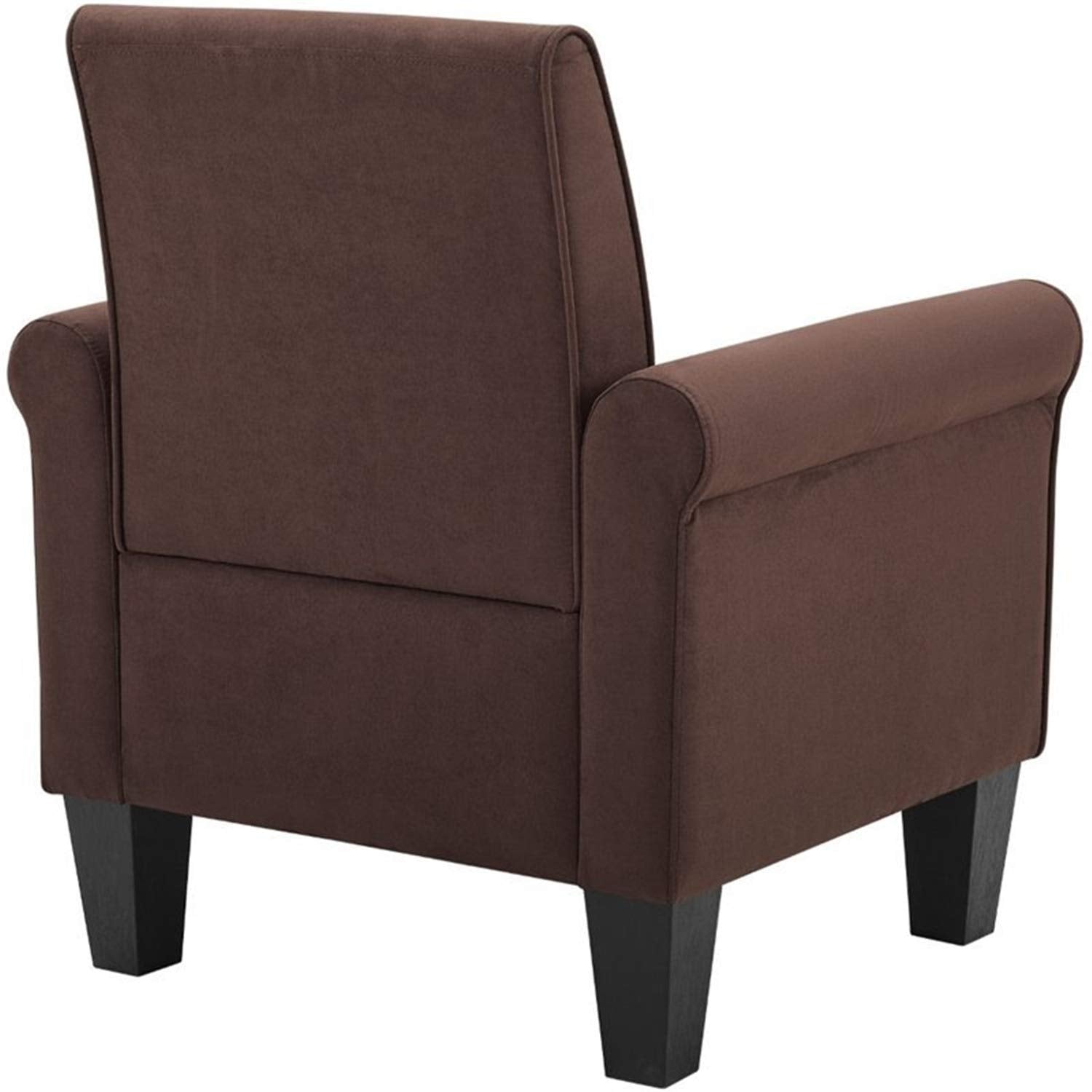 Lilola Home Angelo Chocolate Microfiber Fabric Armchair