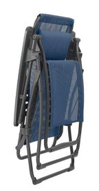 HomeRoots Frame: Powder Coated Finish (100% Polyester Powder Zero Gravity Recliner - Basalt Steel Frame - Ocean Fabric