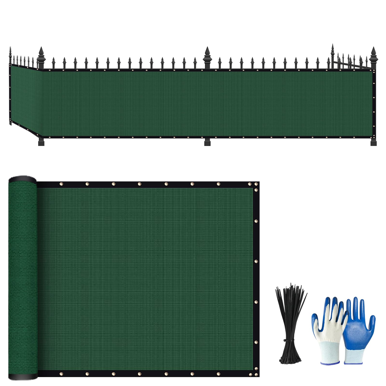 Denforste Privacy Fence Screen - 6' X 50' Fence Covering Privacy Screen Outdoor - Heavy Duty Fencing Mesh Shade Cover For Garden