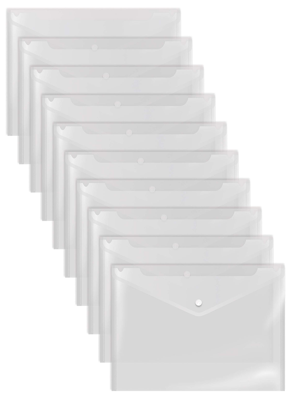 Better Office Products Clear Reusable Plastic Envelopes With Snap Closure, Plastic Document Holders, 13' X 9' Xl Size For Lett