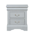 Acme Louis Philippe III Wood Nightstand in Platinum White