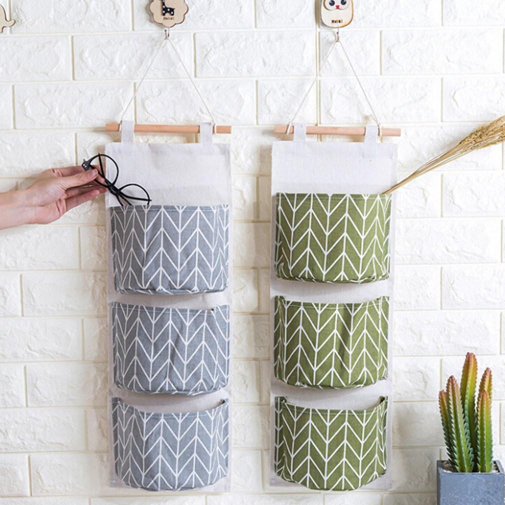 Tupermar 3 Grids Wall Hanging Storage Bag Organizer Toys Container Decor Pocket Pouch Desktop Organizer 3 Layer Hanging Storage 