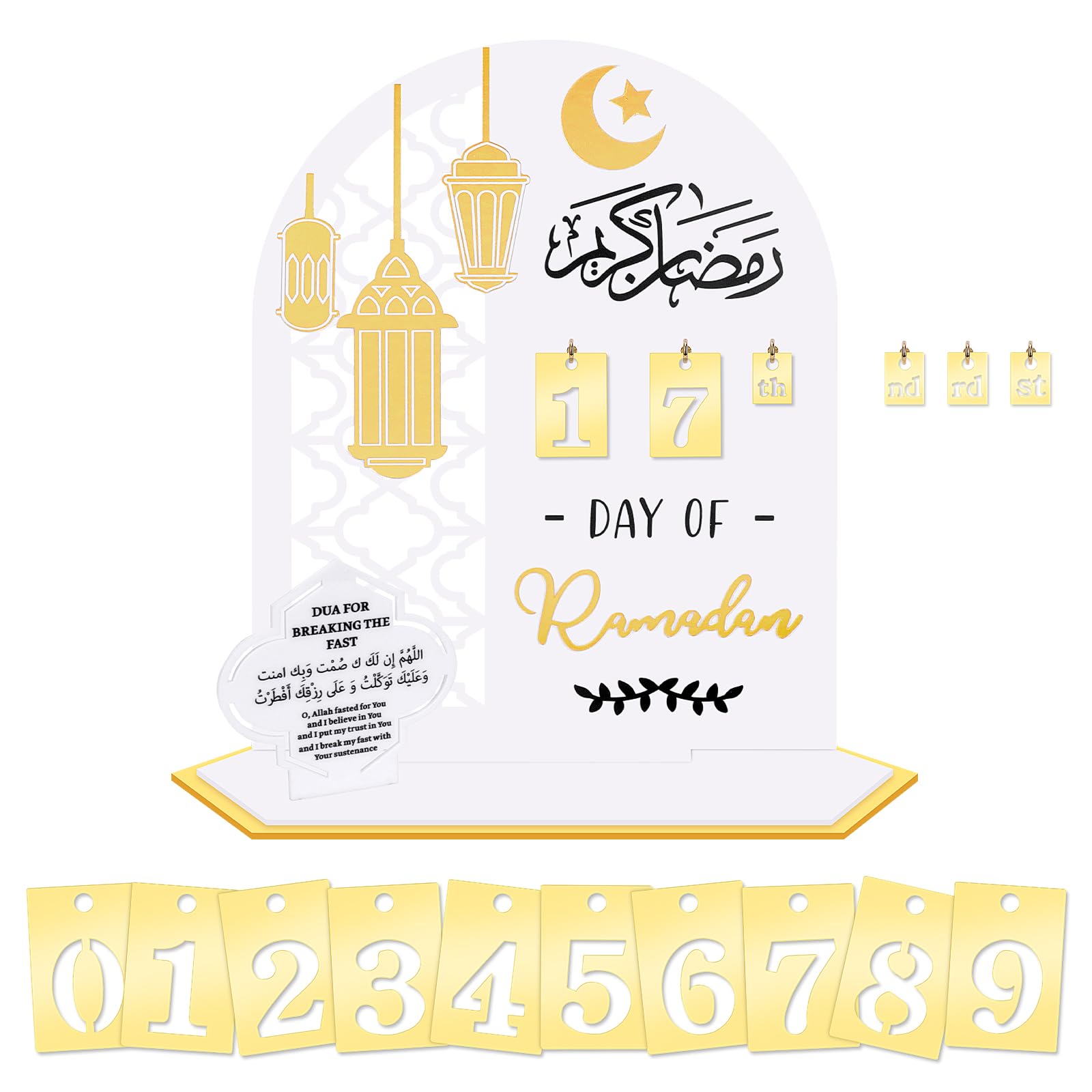 Zoyomax Ramadan Decorations for Home - Acrylic Ramadan DIY Countdown Calendar Gift for Kids, Eid Countdown Ramadan Advent Calend