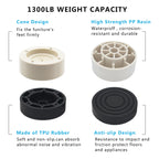 Hanihua 4 Sets Furniture Risers Bed Risers (Beige), 1 Inch Or 2 Inch Adjustable Round Bed Lifts Risers For Table, Sofa, Couch, D