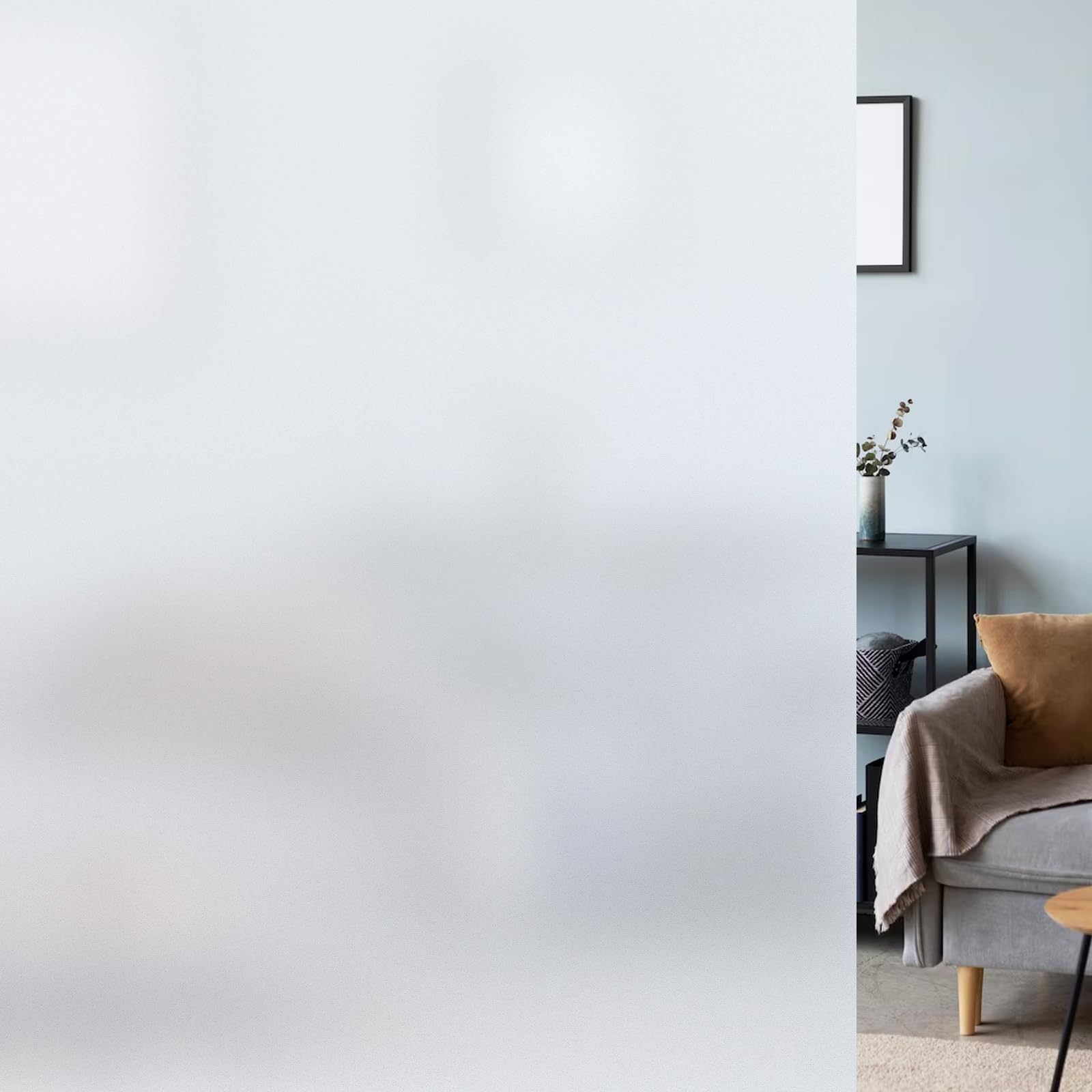 LUTE Window Privacy Film, Frosted Glass Window Film for Bathroom, Static Cling Removable Heat Control Glass Coverings, Non Adhes