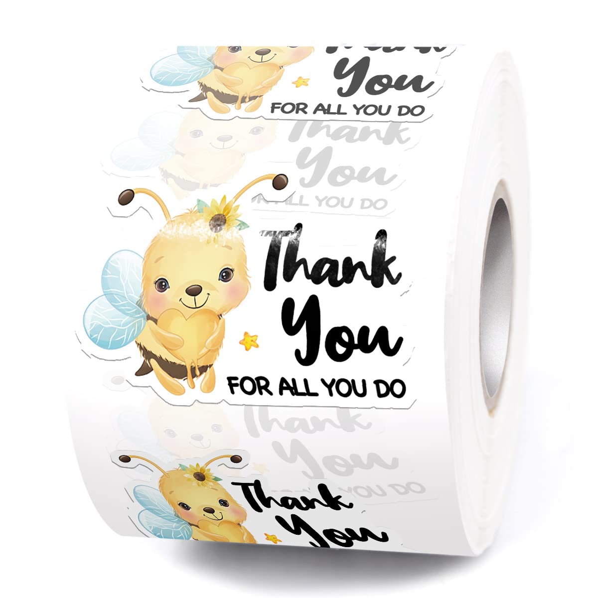 Muminglong Cute Bee Thank You For All You Do Small Business Stickers,Thank You Stickers,Happy Mail Stickers,Handmade Stickers,Sm