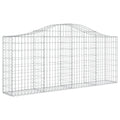 vidaXL Gabion Basket 2 Pcs, Arched Gabion Basket for Outdoor Garden Patio Balcony, Outdoor Garden Gabion Retaining Wall, Galvani