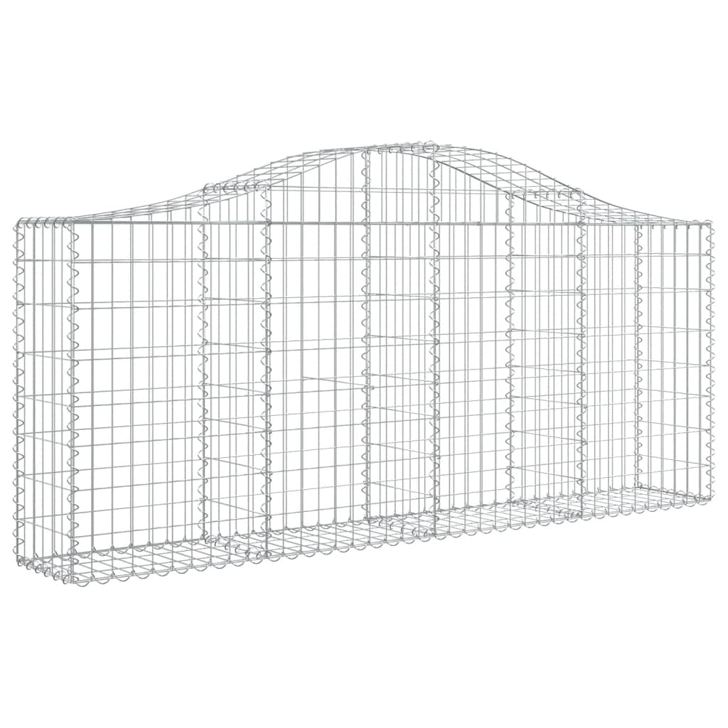 vidaXL Gabion Basket 2 Pcs, Arched Gabion Basket for Outdoor Garden Patio Balcony, Outdoor Garden Gabion Retaining Wall, Galvani