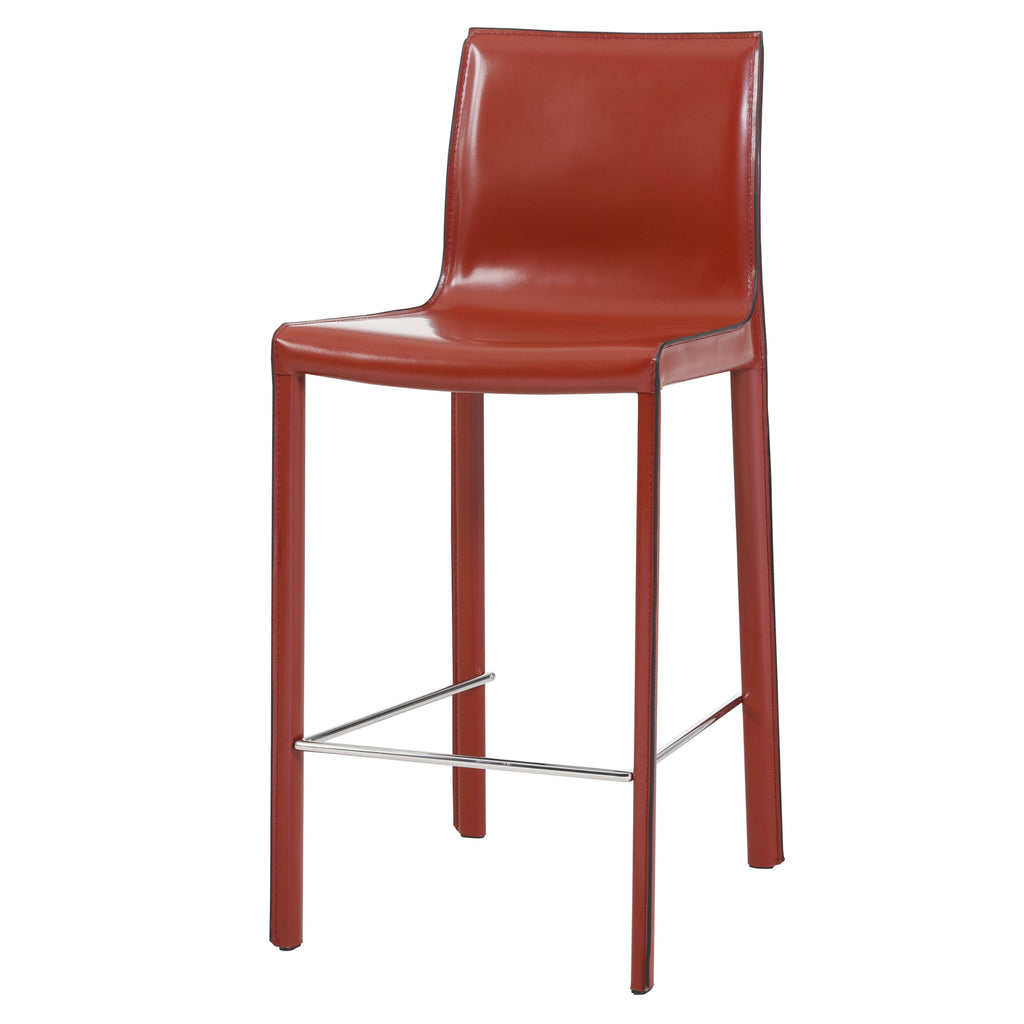 Npd Furniture And More Gervin Recycled Leather, Set Of 2 Bar & Counter Stools, Cordovan