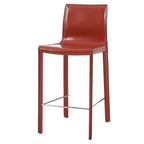 Npd Furniture And More Gervin Recycled Leather, Set Of 2 Bar & Counter Stools, Cordovan