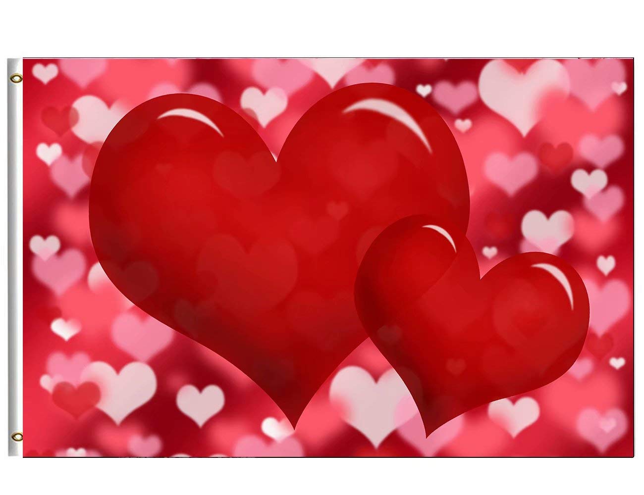 Valentine'S Day Flag 3X5 Ft Holiday Banner Glitter Love Floral Red Hearts Garden Yard House Flags With Brass Grommets Indoor Out