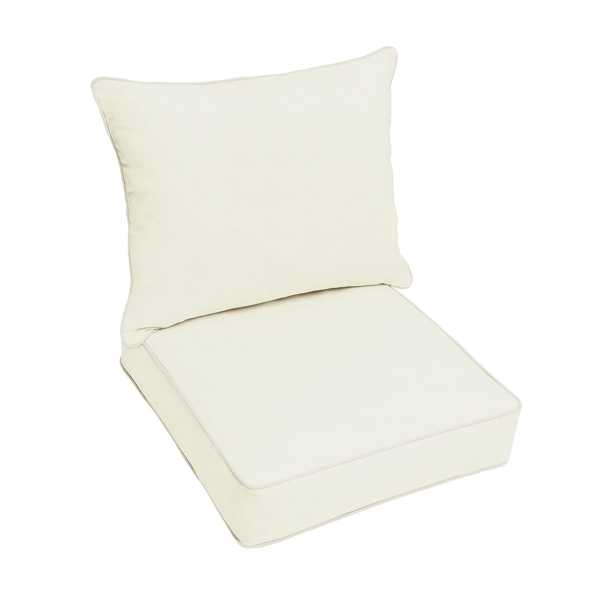Sorra Home Indoor/Outdoor Corded Deep Seating Pillow And Cushion Set, 23.5 In X 23 In X 5, Canvas Natural 72 Count