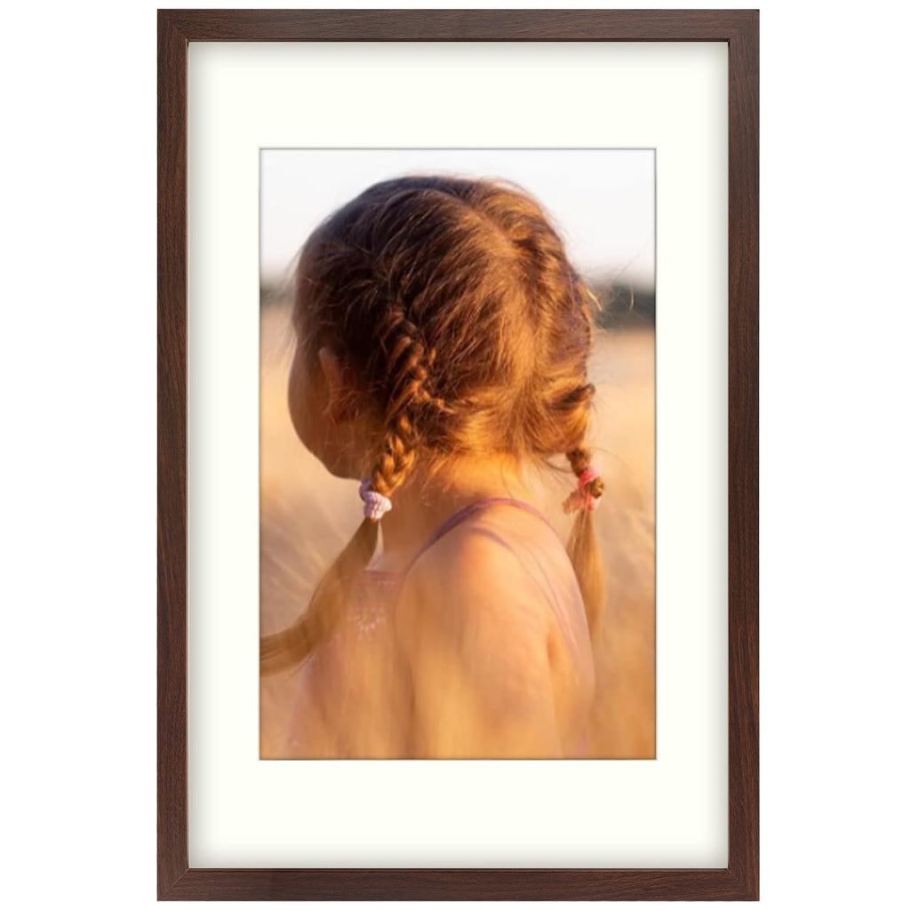 Golden State Art, 16X24 Picture Frame with Mat for 12X18 - High Definition Glass Wall Mounting Horizontal Vertical Display (Brow