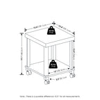 Furinno Turn-N-Tube Classic 2-Tier End Table, Side Table with Casters, Espresso/Black
