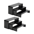 ihomecooker 6 Pc Black Acrylic Display Risers Showcase for Shoe Risers Retail Stand Cupcake Stand Dessert Stand (6P-Black)