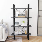 vidaXL 4-Tier Book Cabinet Gray 31.5"x11.8"x55.1" Solid Pine Wood