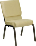 Flash Furniture HERCULES Series 18.5W Stacking Church Chair in Gray Fabric - Gold Vein Frame