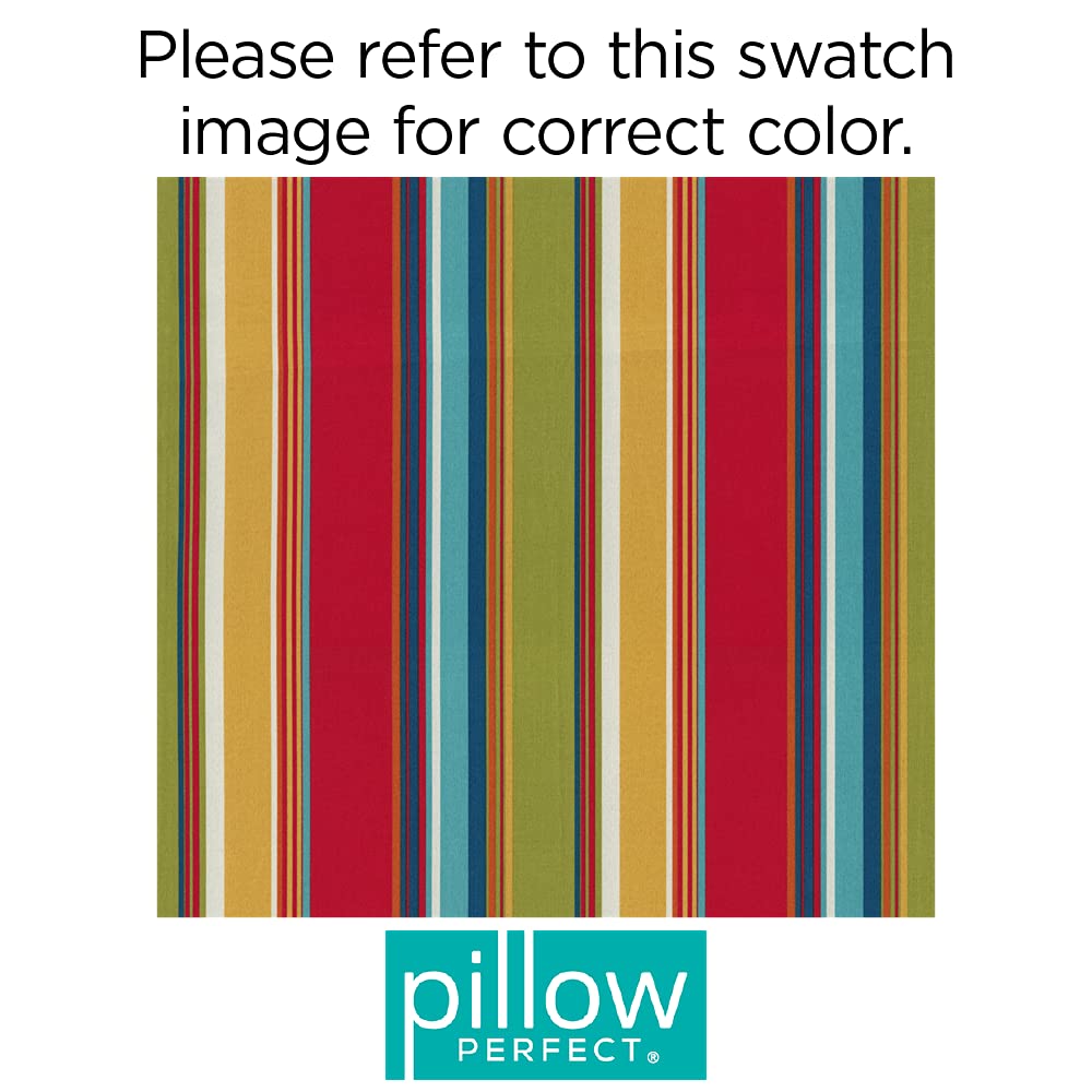 Pillow Perfect Stripe Indoor/Outdoor Accent Throw Pillow, Plush Fill, Weather, And Fade Resistant, Lumbar - 11.5' X 18.5' , Re