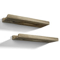 Love-KANKEI Floating Shelves Wall Mounted Set of 2,17 Inch Rustic Wood Wall Shelves for Storage, Bedroom Living Room Bathroom Ki