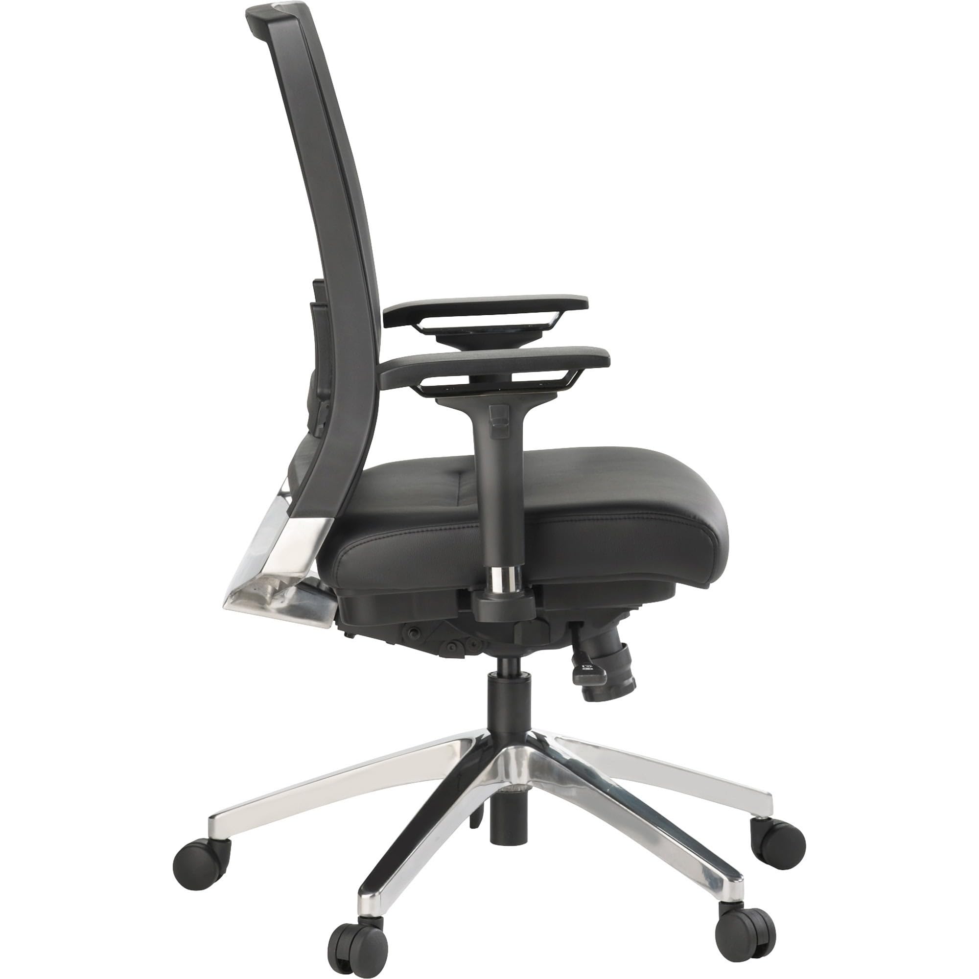 Lorell Lower Back Swivel Executive Chair, Black Leather