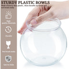 12 Pcs Clear Fish Bowl, 27 Oz Plastic Fish Bowls For Drinks, Unbreakable Heavy Duty Goldfish Bowl With 12 Straws For Carnival Ga