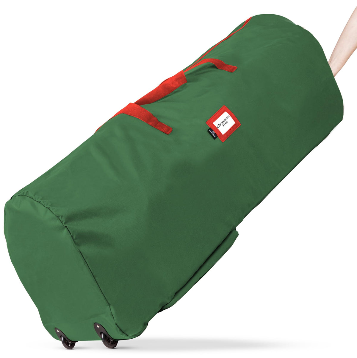 Handy Laundry Rolling Tree Storage Bag - For 7.5-Foot Artificial Christmas Holiday Tree, Zippered Bag, Carry Handles, Wheels For Easy Transport - Protects Against Dust, Insects, And Moisture (Green)