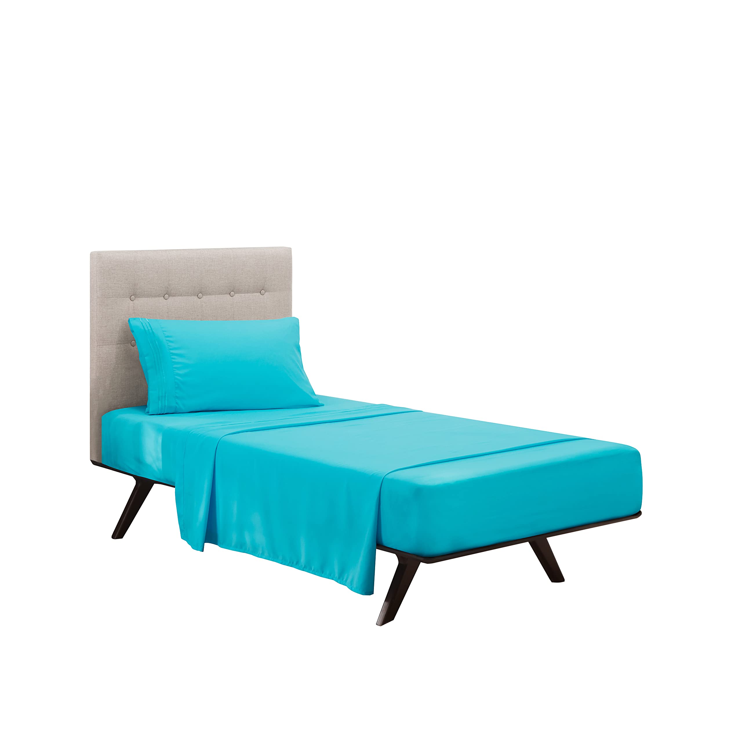 Clara Clark Twin Xl Sheets Set, Deep Pocket Bed Sheets For Twin Xl Size Bed - 3 Piece Twin Xl Size Sheets, Extra Soft Bedding Sheets & Pillowcases, Beach Blue Sheets Twin-Xl