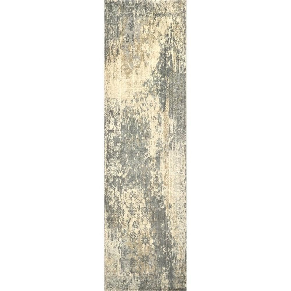 Alora Decor Euphoria 2'6" X 8' Floral Distress Beige/Gray/Rust/Blue Hybrid Rug