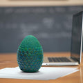 Toynk Dragon Egg Paperweight Replica | 4.5-Inch Solid Resin Blue Dragon Egg Collectible With Fleece Pouch | Fantasy Mythical Des