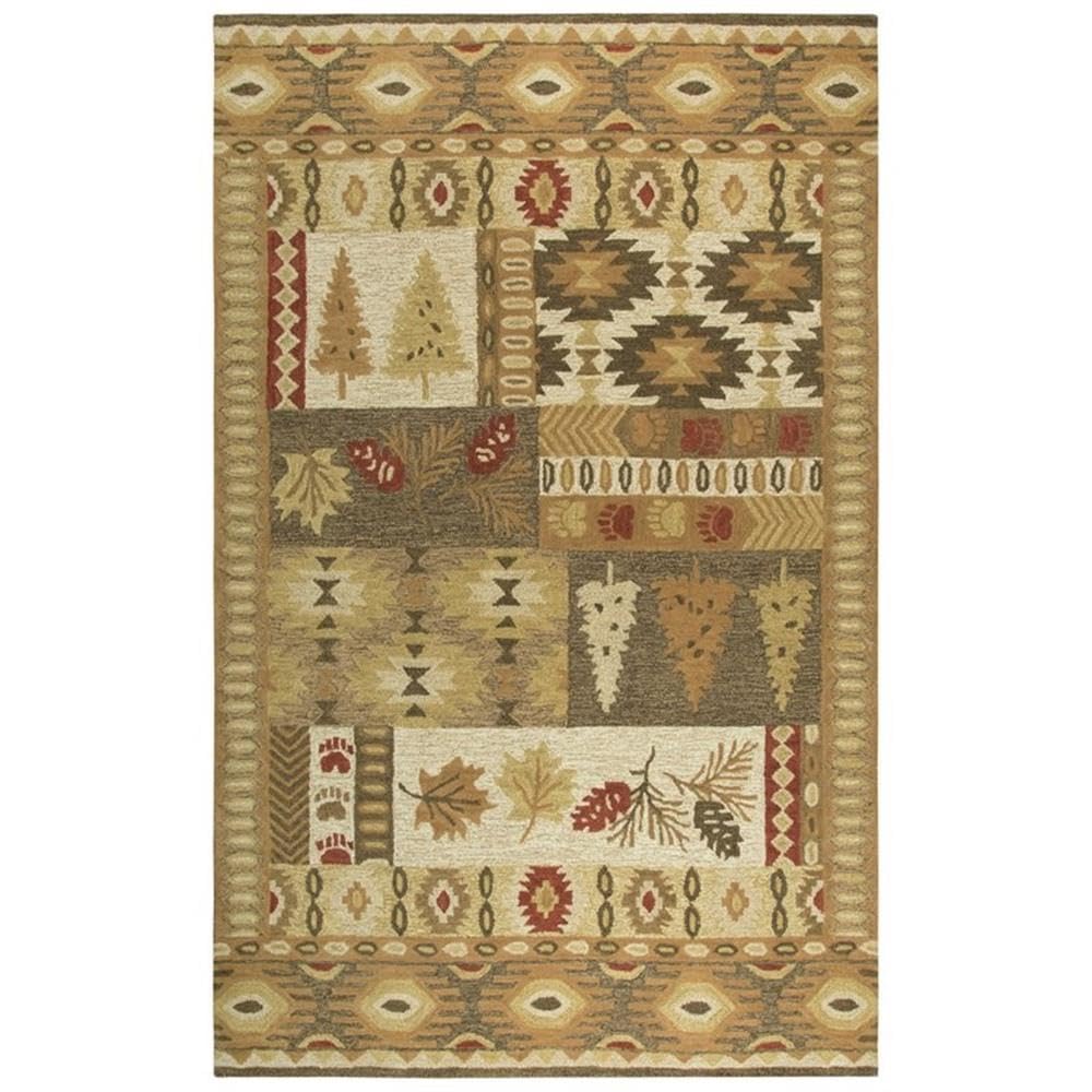 Itasca 8' X 10' Patchwork Brown/Green/Beige/Red Hand-Tufted Area Rug