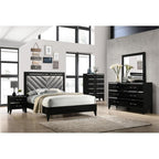 Acme Chelsie Wooden 2-Drawer Nightstand with Acrylic Bar Handles in Black
