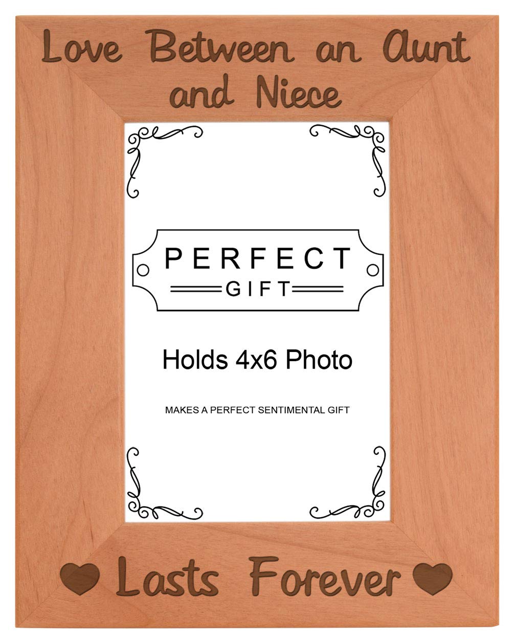 ThisWear Aunt Niece Frame Love Between Aunt and Niece Lasts Forever Wood Engraved 4x6 Portrait Picture Frame