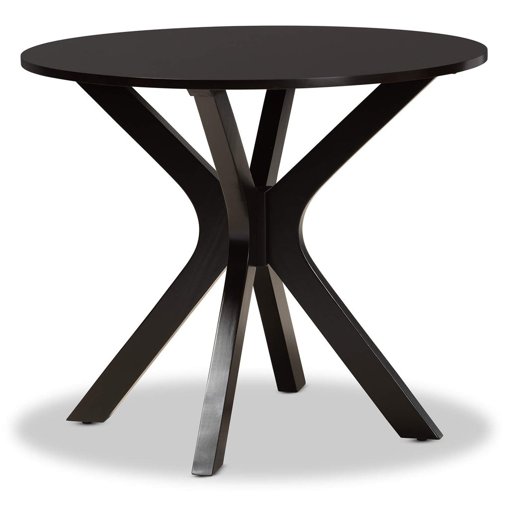 Baxton Studio Mare Dark Brown Wood 5-Piece Dining Table and Chair Set