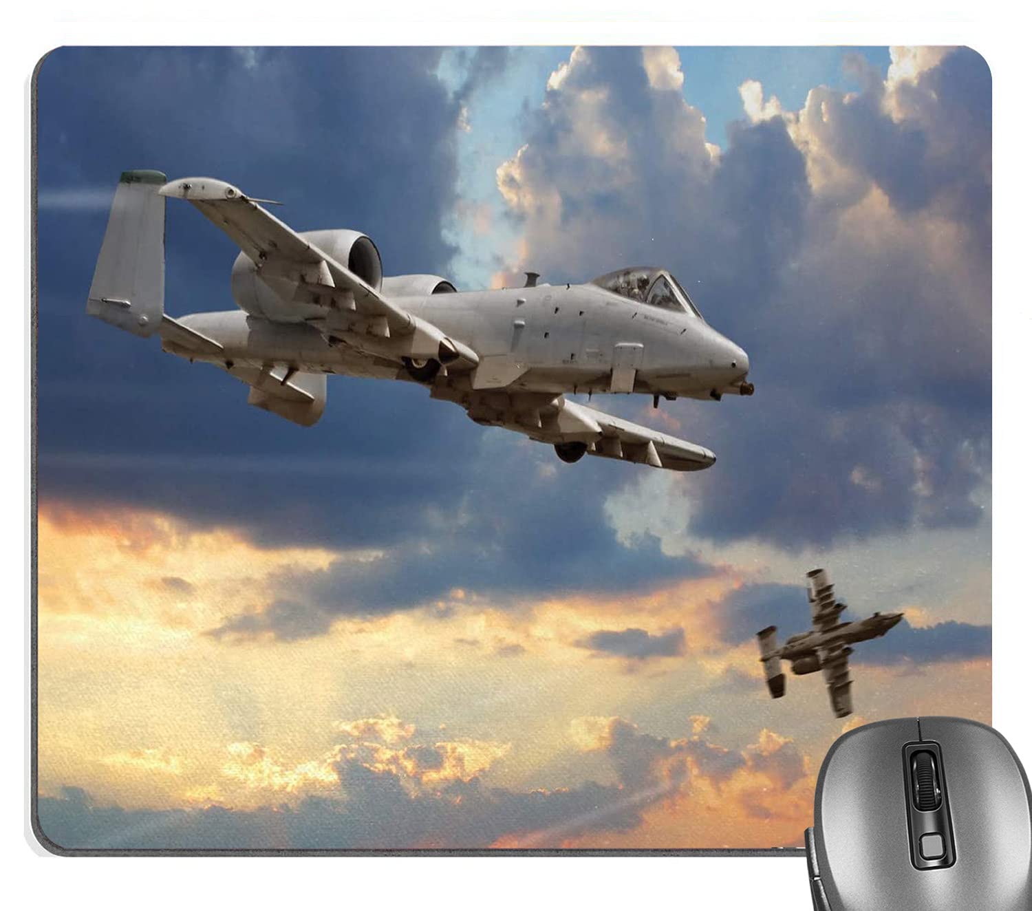 Knseva Airplane Mouse Pad, Peacekeepers Mission Jet Up International Flight Picture Aviation Rectangle Mouse Pads