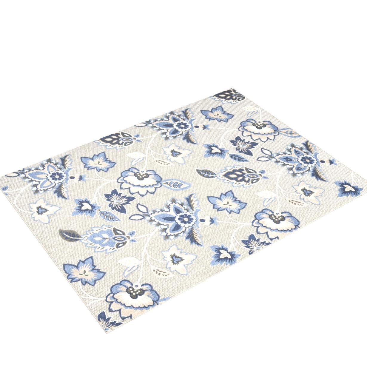 Nourison Aloha Indoor-Outdoor Blue/Grey 6' X 9' Area Rug, Easy Cleaning, Non Shedding, Bed Room, Living Room, Dining Room, Kitchen (6X9)