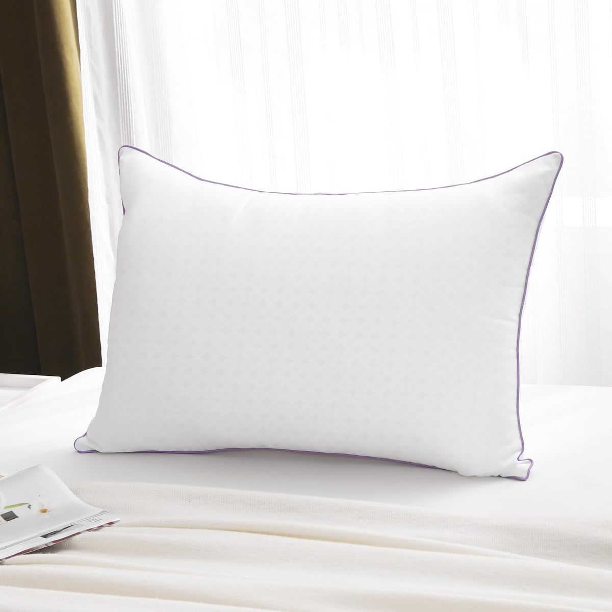 Jollyvogue Pillows King Size Set Of 1, Bed Pillows Set Of 1, Cooling And Supportive Pillows With Super Soft Down Alternative Fil